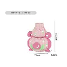 中国风迷你花瓶积木套装，微粒积木玩具，DIY组装玩具积木花束展示家居装饰，新年礼物 - 彩色 - 查看 13