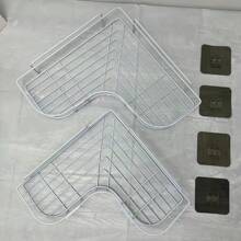 Self-Adhesive Shower Caddy, Hanging Bathroom Shelf Wall Mounted Shower Rack, Non-Drilling Floating Rack For Bathroom/Kitchen/Shower Storage Home Bathroom Decor Fall Decor Back To School Bathroom Accessories - Multicolor - View 11