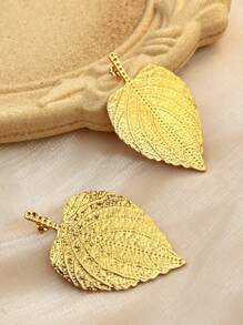 1 Cặp bông tai đinh tán lá phong bằng thép không gỉ mạ vàng 18K, thiết kế đơn giản thời trang, phù hợp với phụ nữ, thanh lịch cho tiệc, vũ hội, trang trí tiệc, phụ kiện trang sức chất lượng cao - Vàng - Xem 8