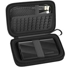 Case Compatible With Sam-Sung T9/ T7/ T7 Shield Portable SSD 1TB 2TB 4TB External Hard Drive, Storage Travel Carrying Holder Organizer For Solid State Drives & USB Cable (Box Only) - Black - View 1