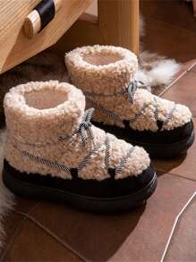 Botas de nieve para mujer 2024 Otoño Invierno Nueva forro térmico Forro cálido Zapatos de punta redonda Cordones Alta superior Estilo campus Elegante Campus Lindo Exterior Versátil Moda Botas de nieve de invierno Interior silencioso Cálido Zapatos de piel de felpa Botines altos de felpa Botas gruesas de moda Botas de felpa para mujer Exterior a prueba de frío Zapatos de pan de invierno Botas media pantorrilla de mujer estilosas personalizadas