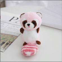 Plush Raccoon Doll Keychain Pendant Doll Couple Backpack Pendant Claw Machine Toy Gift - Pink - View 1