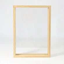 1pc Wood Double-Sided Transparent Photo Frame Stand, Light Wood Color And Dark Wood Color, Thick High-Definition Acrylic Transparent Panel, Suitable For Storing Photos, Plant Specimens, New Desktop Decor Photo Frame Gifts Birthday Graduation - Light Wood Color - View 11