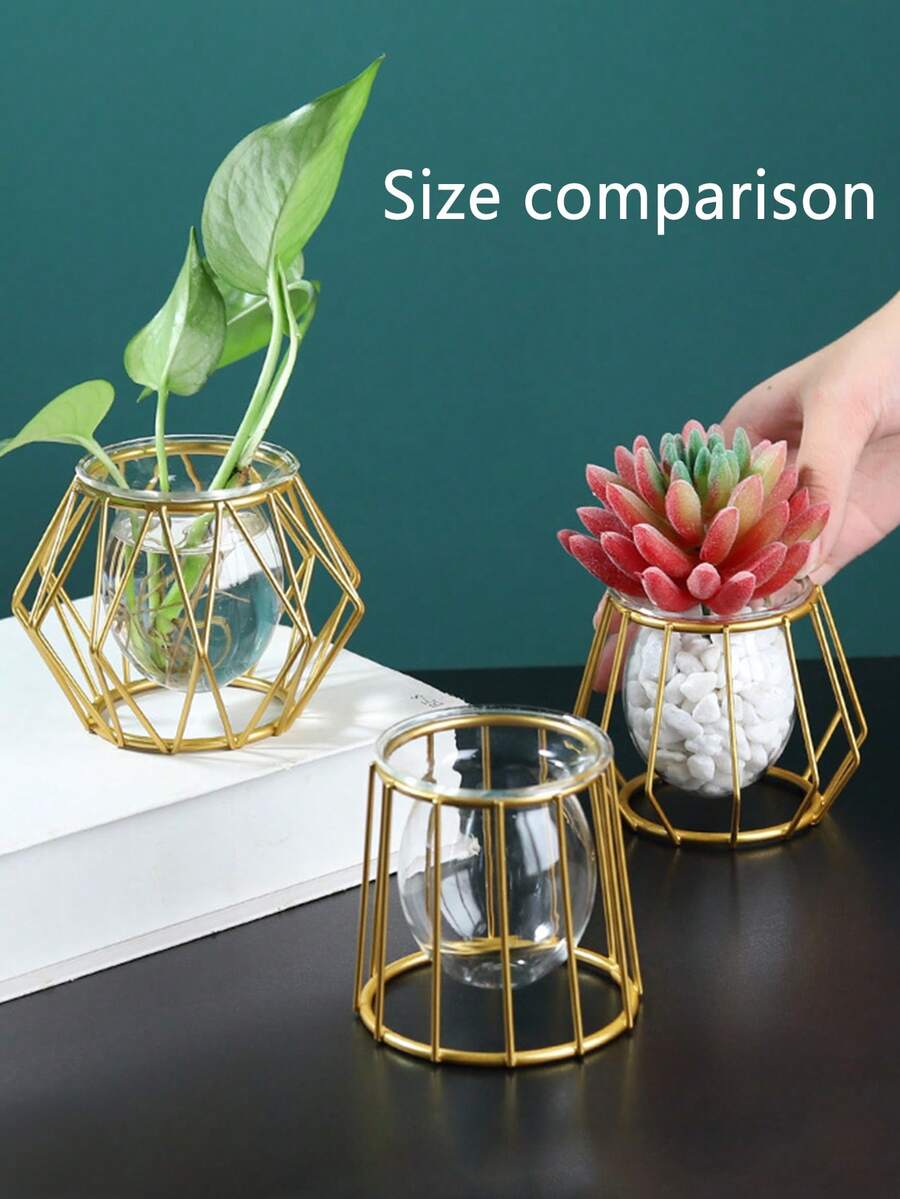 Chậu cây kim cương tròn bằng sắt rèn sang trọng nhẹ nhàng Trang trí đơn giản Trang trí cho nhà, phòng ăn, phòng khách, tiền sảnh Sáng tạo trang trí có chủ đích - Nhiều màu - Xem 1