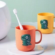 1 buah Tempat Sikat Gigi Plastik Desain Kartun Dinosaurus & Kelinci Lucu, Gelas Minum Gaya Nordik 3D, Gelas Bilas Multifungsi untuk Kamar Mandi untuk Anak Laki-laki dan Perempuan - MultiWarna - View 5