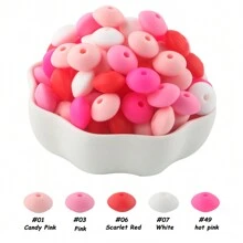 100Pcs/Lote Contas de Lentilha de Silicone 12mm Contas Espaçadoras Soltas Para DIY Caneta Pulseira Jóias Chaveiro Fazendo Decoração Acessório Etc