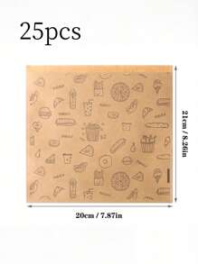 25入組一次性防油食品袋，加厚包裝袋，適用於撻、蛋、漢堡、甜點和三明治，兼容廚房氣炸鍋、氧炸鍋和炸鍋紙 - 棕色 - 查看 11