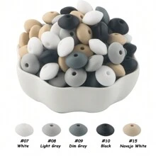 100Pcs/Lote Contas de Lentilha de Silicone 12mm Contas Espaçadoras Soltas Para DIY Caneta Pulseira Jóias Chaveiro Fazendo Decoração Acessório Etc