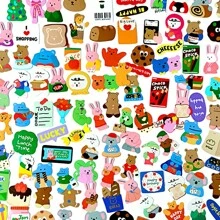 Nayiben 100pcs Cartoon Bear Stickers For Gift Decoration, Waterproof Stickers For Water Bottles, Luggage, Notebooks, Laptops Back To School