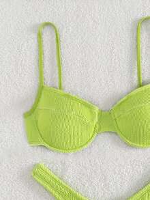 RIBBED BIKINI SET SUMMER FASHION 2022 - Green - View 3