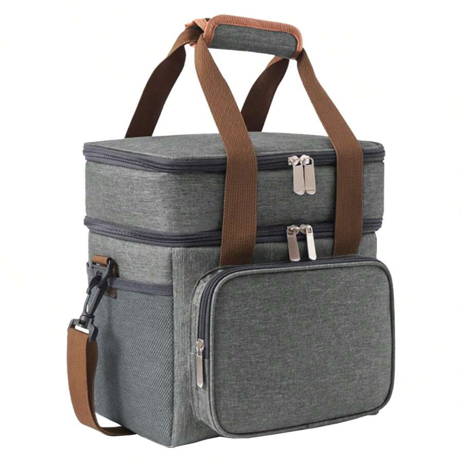 12L Thermal Bag To Keep Food Fresh And Drinks Cold Double Layer - Xám - Xem 1