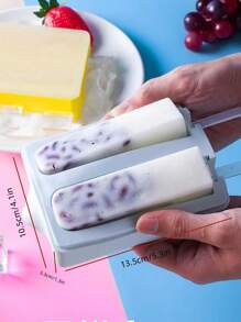 冰棒模具套装 - 硅胶模具，可堆叠冰淇淋模具，带盖和可重复使用的棍棒 - 多色 - 查看 9