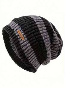 Women's And Men's Striped Beanie, Autumn/Winter Warmth And Lightweight Hatwinter Hat Fall Outfit - A - View 4