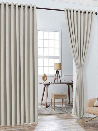 1 st enfärgad mörkläggningsgardin, enkel och elegant för balkong, vardagsrum, högtid