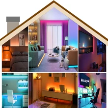 PSTAR 1 طقم شريط إضاءة LED مُشغل بواسطة USB مع جهاز تحكم عن بُعد ب- 24 مفتاح، قابل للتعديل للألوان، له ظهر لاصق، مناسب للتلفزيون وشاشات الكمبيوتر والاحتفالات وغرفة النوم وديكور المنزل