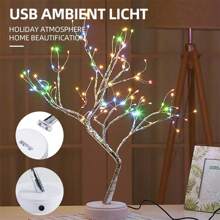 NetHong LED Bonsai Twig Tree Lights Light Up Birch Christmas Tree Table Lamp Decor Gift - White - View 5