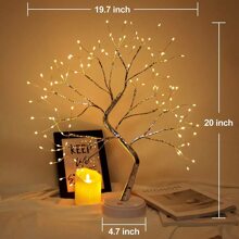NetHong LED Bonsai Twig Tree Lights Light Up Birch Christmas Tree Table Lamp Decor Gift - White - View 3