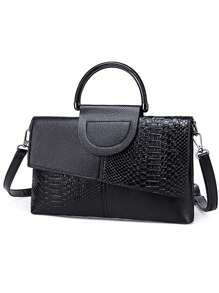Wzór jest wycinany losowo z tkaniny 1 sztuka PU Wzór krokodyla Damska torba typu crossbody, damska torebka, torba na ramię, kopertówka na imprezę, torebka, portfel, kopertówka, odpowiednia na kolację, imprezę, imprezę, wypoczynek, zakupy
