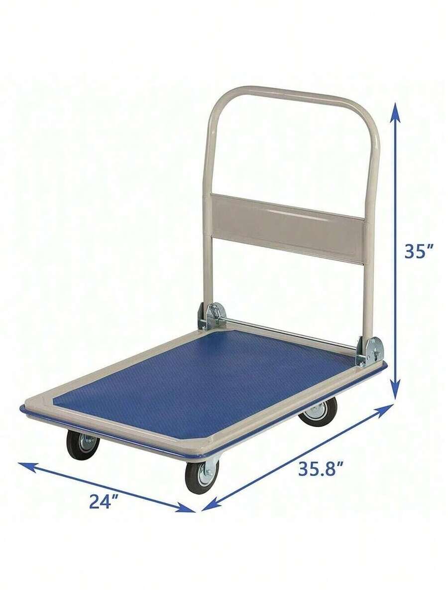 660 Lbs Weight Capacity Hand Truck Dolly Folding Platform Push Cart