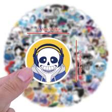 110 piezas de calcomanías de Undertale, calcomanías de PVC de dibujos animados, autoadhesivas, adecuadas para botellas de agua, portátiles, teléfonos móviles, monopatines, decoración de guitarras, con formas asimétricas; el regalo perfecto para Halloween y Navidad - Multicolor - Ver 3