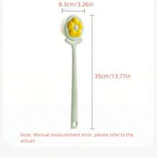 1pc 花朵沐浴刷 擦背 沐浴用品 背部磨砂 沐浴刷 长柄不伤发 软毛身体搓泥干刷