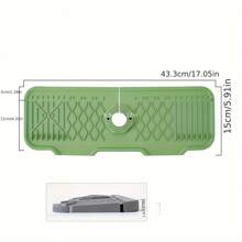 1 szt. Silikonowa mata ochronna na kran - ulepszona konstrukcja nachylenia, łapacz rozprysków z uchwytem na gąbkę do kuchni i łazienki, ochraniacz przed kapaniem wody