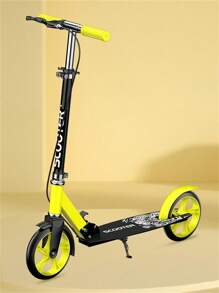 A Pedal Scooter, A Campus Commuting Vehicle, With A Foldable Design, Made Of Aluminum Alloy Material, PU Tires, Rebound Foot Support, Adjustable Height, Frosted Particle Pedals, Anti Slip Handle, Suitable For Use By All Ages