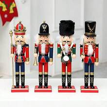 Wooden Nutcracker Ornaments Decoration Figures Puppet Home Decor (12 Inch) (Set) Gifts