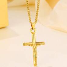 ZG YING ZHOU ZGYZ 女士优雅法式玫瑰、指南针、十字架和耶稣吊坠项链，18K镀金链，适合日常、度假、派对、婚礼、订婚、情人节、周年纪念日等场合佩戴 - 彩色 - 查看 16