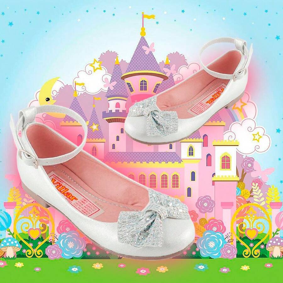 Zapato Para Niñas Zapatillas De Princesa Con Un Estilo Casual Moderno Para Tus Vestidos O Fiestas 223-TP - Plateado - Ver 1