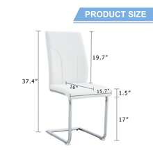 MoolSun Modern Dining Chairs Set Of 2/4/6,High Back Kitchen Chairs With Wide Cushioned Seat & High Back -Upholstered Kitchen Chairs For Restaurant, Living Room, Cafe, Office & Home Decor,Ergonomic High Back Kitchen Chairs,Easy-Clean Restaurant Chairs-Durable Metal Leg Chairs,Easy To Clean Chair Set For Cafes, Pubs, Offices, And Conference Rooms - (6PC) 白色 - 查看 8