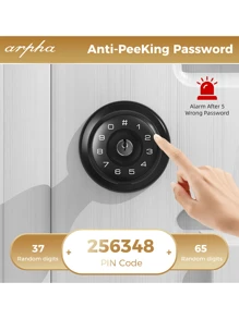 Arpha Keyless Entry Door Lock, Keypad Door Knob With 50 Code, Anti-Peeping Password, Auto Lock Smart Door Knob, Low Battery Warning, Easy Installation For Front Door, Bedroom, Home, Office - Black - View 4