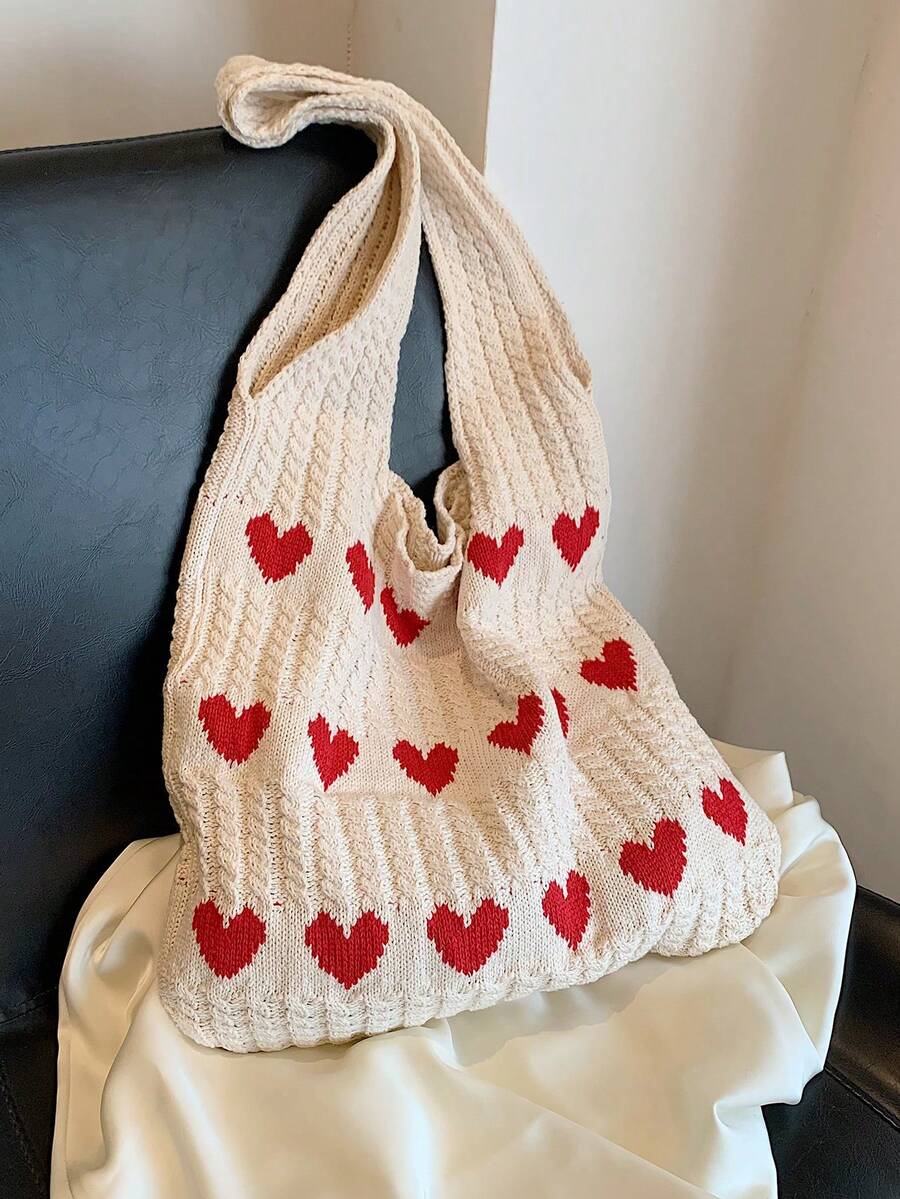 2024 New Fashion HandKnitted Underarm Tote Bag For Women, Trendy Small
