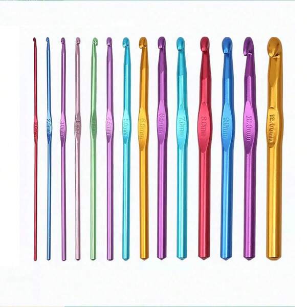 14pcs Single-Head Knitting Crochet Knitting Tool Crochet Sleeve Hook Needle Sweater Needle(Random Color)