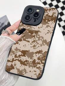 1pc TPU Camera Protector Anti-Collision Fashionable Camouflage Print Protective Case, Compatible With Apple IPhone 11/12/13/14/15 Pro Max Series, Galaxy A05/A15/A25/A35/A55/S23/S24 Series