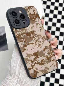 1pc TPU Camera Protector Anti-Collision Fashionable Camouflage Print Protective Case, Compatible With Apple IPhone 11/12/13/14/15 Pro Max Series, Galaxy A05/A15/A25/A35/A55/S23/S24 Series