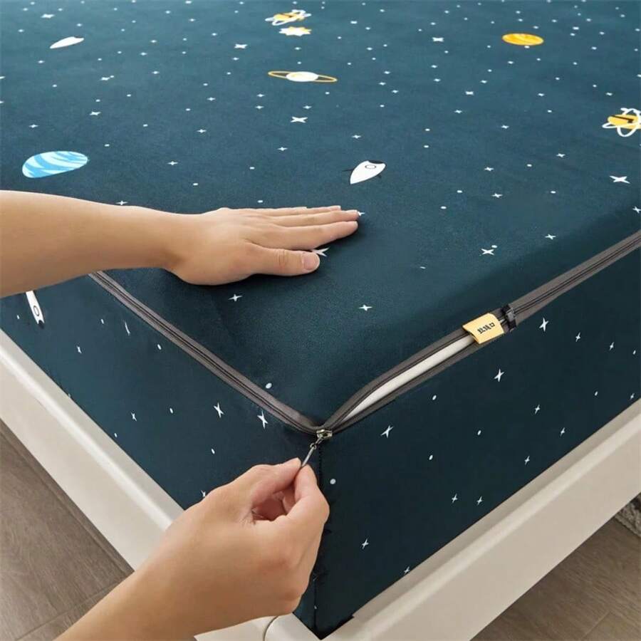 Waterproof Mattress Cover With Zipper Queen Twin Bed Fitted Sheet 6