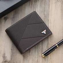 1 Stück Herren klassisch-geschäftlicher & legerer einfarbiger Retro-Kurzbeutel mit Kartenfach für Führerschein, Altgeldschein-Stil, große Kapazität mit Mehrfachkartenfächern, geschäftlicher legerer Stil, Geburtstagsgeschenk, Abschlussgeschenk, Vatertags-Geschenk - dreifarbige Markierung - Übersicht 8