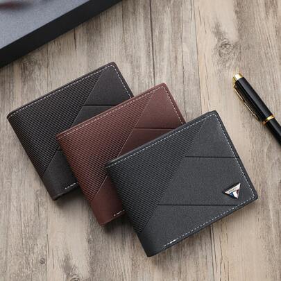 1 carteira curta retrô clássica masculina, casual e de negócios, de cor sólida, com compartimento para cartão de carteira de motorista, estilo antigo, grande capacidade, com compartimentos para vários cartões, estilo casual e empresarial, presente de aniversário, presente de formatura, presente de dia dos pais