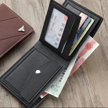 1 Stück Herren klassisch-geschäftlicher & legerer einfarbiger Retro-Kurzbeutel mit Kartenfach für Führerschein, Altgeldschein-Stil, große Kapazität mit Mehrfachkartenfächern, geschäftlicher legerer Stil, Geburtstagsgeschenk, Abschlussgeschenk, Vatertags-Geschenk - dreifarbige Markierung - Übersicht 4