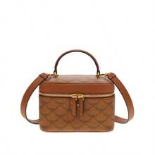 MCM Official Store LAURETOS Series Canvas & Leather Small Women Shoulder Crossbody Satchel MWRESAC02 - MWRESAC02CO001 Cognac - View 1