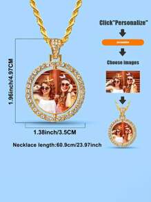 1 chiếc vòng cổ ảnh cá nhân, vòng cổ ảnh hai mặt tùy chỉnh, dây chuyền phong cách hip-hop có mặt dây chuyền hình ảnh, quà tặng lưu niệm cá nhân, quà tặng giáng sinh, vàng, phong cách, đầy màu sắc, cổ điển, đơn giản, unisex, giản dị, dễ thương, tùy chỉnh, cá nhân hóa, độc đáo, quà tặng lý tưởng cho anh ấy, quà tặng lý tưởng cho cô ấy, cô ấy, bạn trai, bạn gái, bố, mẹ, gia đình, bạn bè, kỷ niệm, sinh nhật, tốt nghiệp, vũ hội, tiệc tùng, mùa vũ hội - nhiều màu - Xem 2