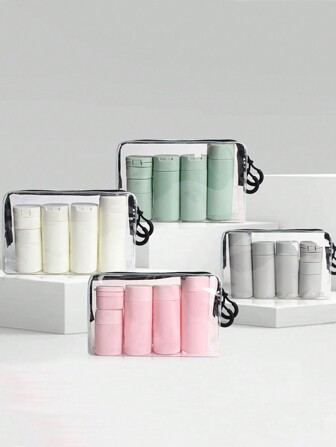 5Pcs Travel Bottles For Toiletries, Leak Proof Travel Size Toiletries, Travel Shampoo & Conditioner Bottles For Shampoo Conditioner Lotion Travel Essentials School School Supplies Holiday Camping Holiday Essentials Vacation Accessories Mini Perfume For Women Perfume For Men Perfume Beach