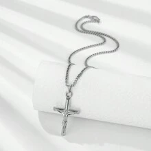 ZG YING ZHOU ZGYZ 女士优雅法式玫瑰、指南针、十字架和耶稣吊坠项链，18K镀金链，适合日常、度假、派对、婚礼、订婚、情人节、周年纪念日等场合佩戴 - 彩色 - 查看 3