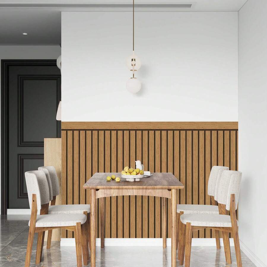Adhesive Wood Slat Wallpaper With Strip For Half Wall SHEIN UK