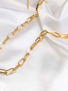 18k Gold Plated 925 Silver Link Chain Necklace - Vàng - Xem 6
