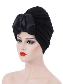 1 chiếc mũ xếp nếp nơ lớn bằng vàng lá cổ điển mới, mũ quấn đầu co giãn thoải mái - Nhiều màu - Xem 16