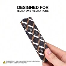 1 Pc For IQO ILUMA ONE/ILUMA I ONE Decorative Anti Fall Protective Cover, Fashionable Accessory Surface PU Leather Multi-Color Argyle Pattern Bear Gift, 360 Degree All-Round Protection, Shock Absorption, Anti Slip