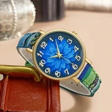New Fashion Vintage Style Leather Quartz Wrist Watch, Bohemian Style PU Strap Watch For Women