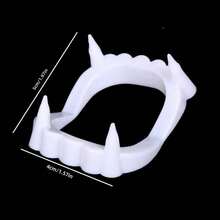 3pcs Vampire Fake Teeth Devil Zombie Dentures, White Plastic Tooth Caps, Halloween Costume Accessory,Christmas